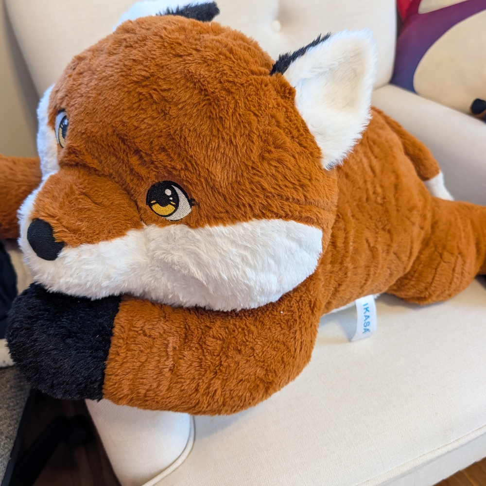 Large Plush Fox Pillow 30"